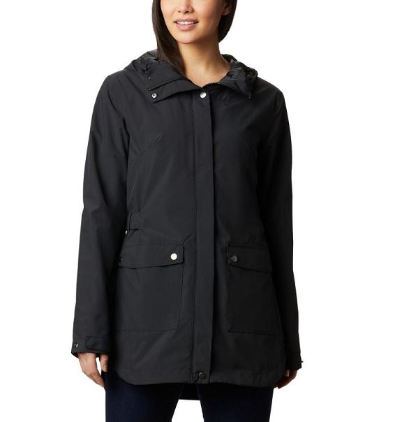 Columbia Here And There Rain Jacket Black For Women's NZ53078 New Zealand